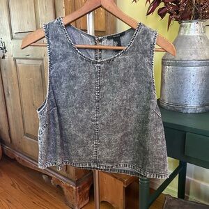 Forever 21 Charcoal Acid Wash Stone Wash Cropped Tank (runs small)